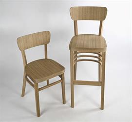 dřevěné židle od českého výrobce Sádlík, dub masiv, model NICO dub 1196 & NICO dub bar 5196